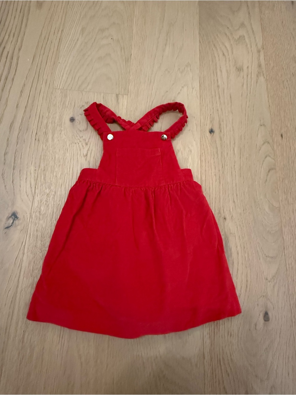Jacadi Red Dress with Ruffle Straps